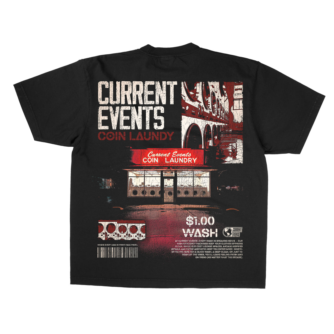 Current  Events Coin Laundry Tee