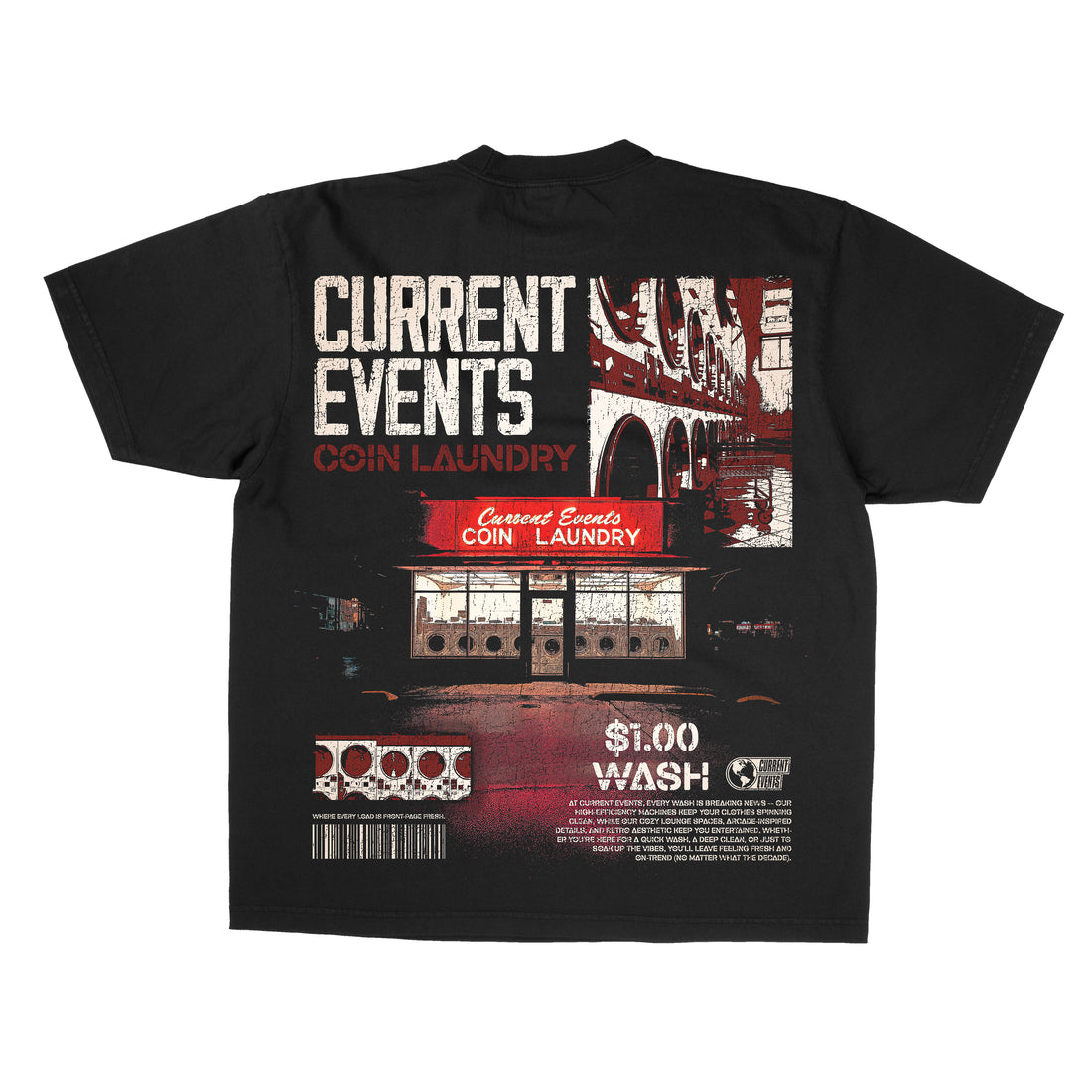 Current  Events Coin Laundry Tee