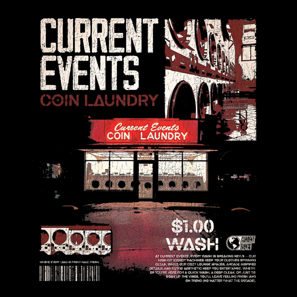 Current  Events Coin Laundry Tee