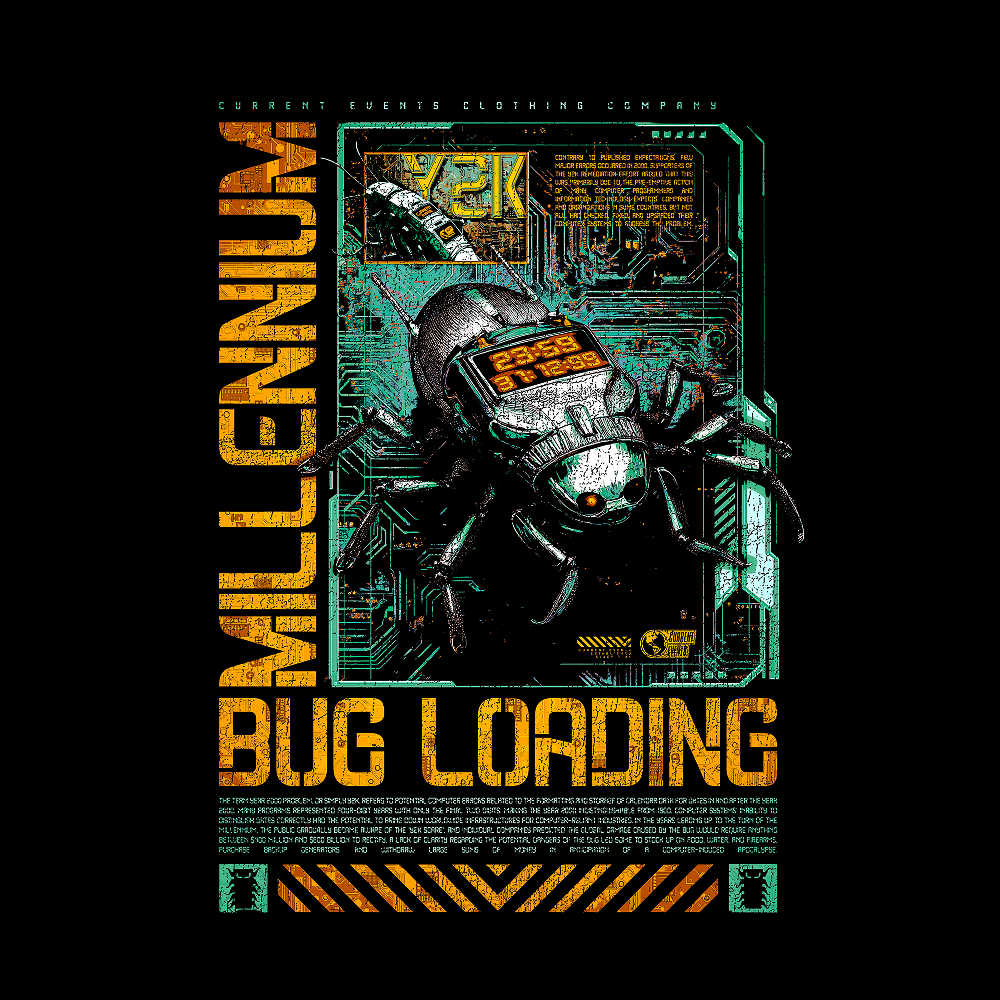 Current Events Y2k Millenium Bug Tee