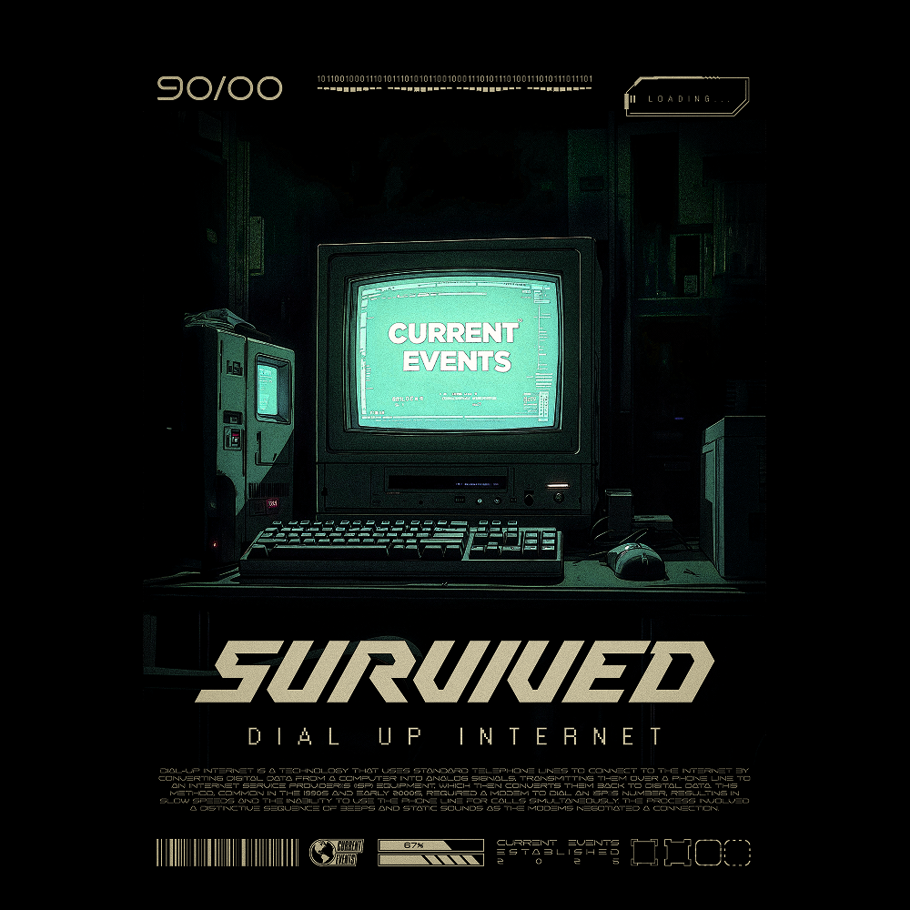 Current Events Dial Up Internet Tee