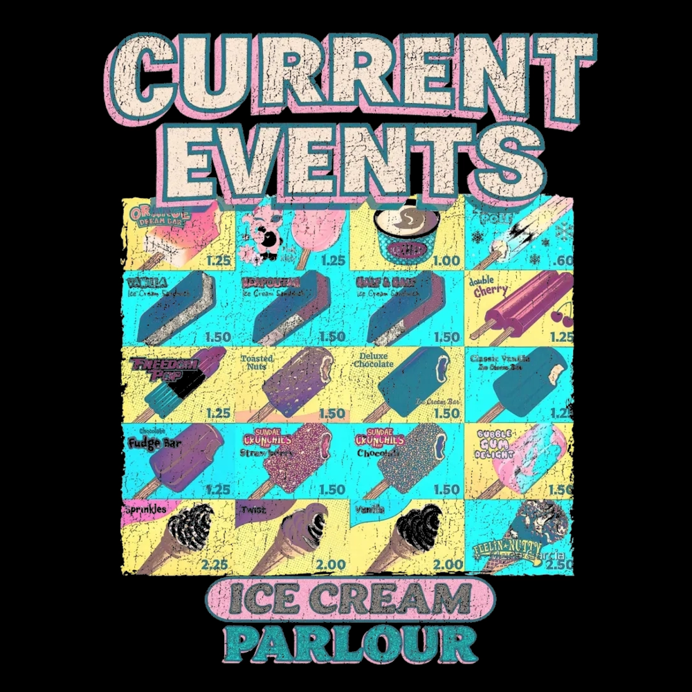 Current Events Ice Cream Tee Black