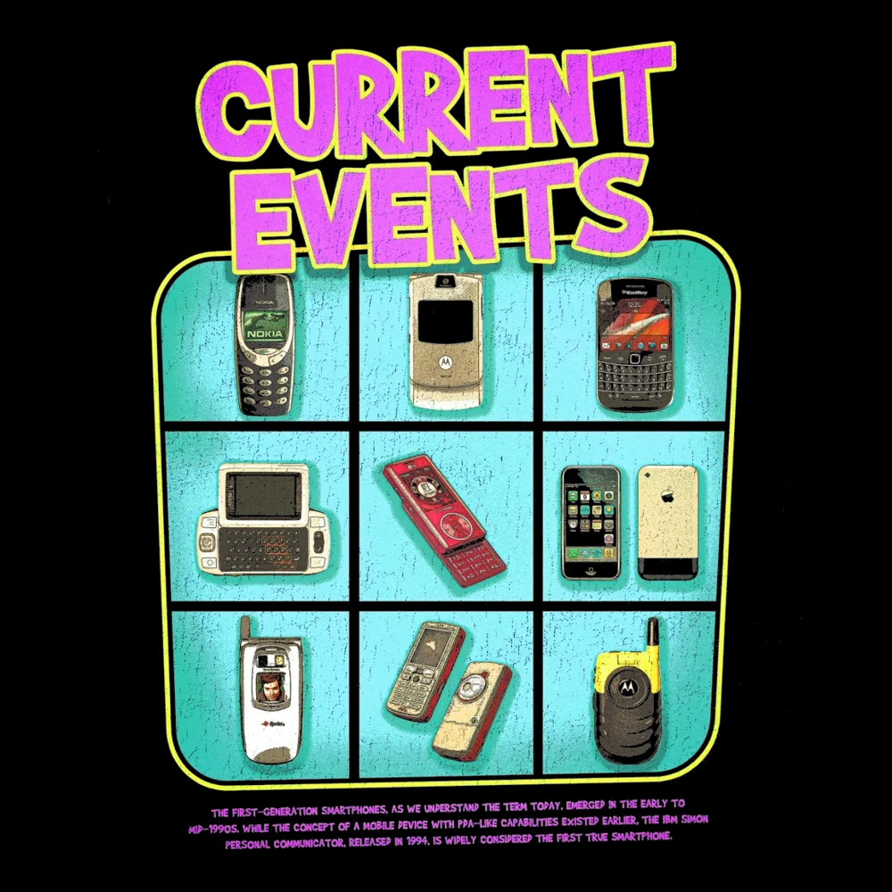 Current Events Vintage Cell Phone Tee